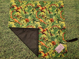 Green Dinosaur Print Handmade Waterproof Base Sit Mat - Great for Picnics