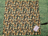 Khaki Camouflage Print Handmade Waterproof Base Sit Mat - Great for Picnics