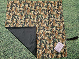 Khaki Camouflage Print Handmade Waterproof Base Sit Mat - Great for Picnics