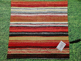 Red, Black & Cream Stripe Print Handmade Waterproof Base Sit Mat - Great for Picnics