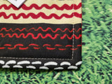 Red, Black & Cream Stripe Print Handmade Waterproof Base Sit Mat - Great for Picnics