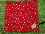 Red with Driving Sign & Symbol Print Handmade Waterproof Base Sit Mat - Great for Picnics
