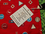 Red with Driving Sign & Symbol Print Handmade Waterproof Base Sit Mat - Great for Picnics