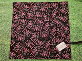 Black with Pink Love Print Handmade Waterproof Base Sit Mat - Great for Picnics