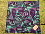 Purple & Turquoise Blue Marble Like Print Handmade Waterproof Base Sit Mat - Great for Picnics