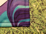 Purple & Turquoise Blue Marble Like Print Handmade Waterproof Base Sit Mat - Great for Picnics