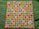 Pastel Colour Summer Flip Flop Theme Print Handmade Waterproof Base Sit Mat - Great for Picnics