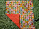 Pastel Colour Summer Flip Flop Theme Print Handmade Waterproof Base Sit Mat - Great for Picnics