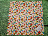 Cream with Cupcake Print Handmade Waterproof Base Sit Mat - Great for Picnics