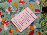 Mint Green with Fairy & Toadstool Print Handmade Waterproof Base Sit Mat - Great for Picnics