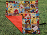 Fun Dinosaur Square Print Handmade Waterproof Base Sit Mat - Great for Picnics