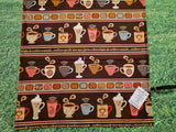 Coffee Cup / Mug Print Handmade Waterproof Base Sit Mat - Great for Picnics