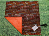 Coffee Script Print Handmade Waterproof Base Sit Mat - Great for Picnics