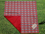 Union Jack Flag Coronation Print Handmade Waterproof Base Sit Mat - Great for Picnics