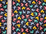 Navy Blue with Multicoloured Rubber Duck Print 100% Cotton Fabric - per metre