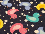 Navy Blue with Multicoloured Rubber Duck Print 100% Cotton Fabric - per metre