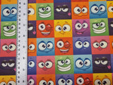 Multicoloured Face Box Print Rose & Hubble 100% Cotton Fabric - per metre