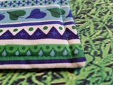 Green & Blue Patterned Stripe Print Handmade Waterproof Base Sit Mat - Great for Picnics