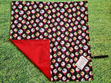 Black with Creepy Eyeball Halloween Print Handmade Waterproof Base Sit Mat - Great for Picnics