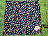 Navy Blue with Multicoloured Rubber Duck Print Handmade Waterproof Base Sit Mat - Great for Picnics