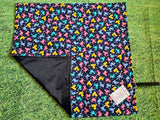 Navy Blue with Multicoloured Rubber Duck Print Handmade Waterproof Base Sit Mat - Great for Picnics
