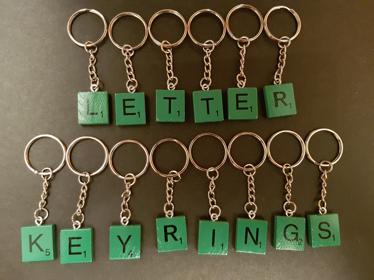Green Handmade Alphabet Letter Keyrings – Sarah Claire Crafts