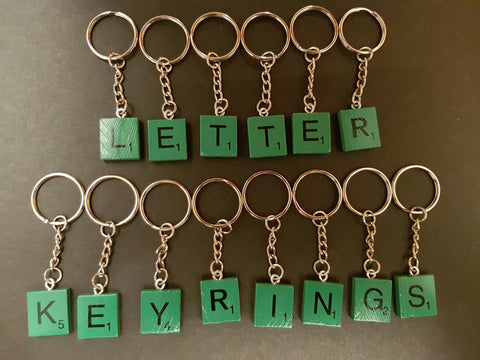 Green Handmade Alphabet Letter Keyrings