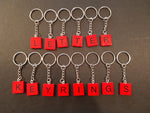 Red Handmade Alphabet Letter Keyrings