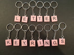 Light Pink Handmade Alphabet Letter Keyrings