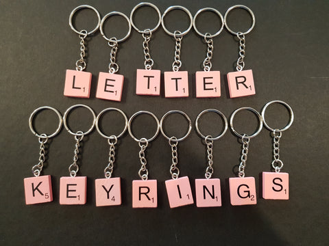 Light Pink Handmade Alphabet Letter Keyrings
