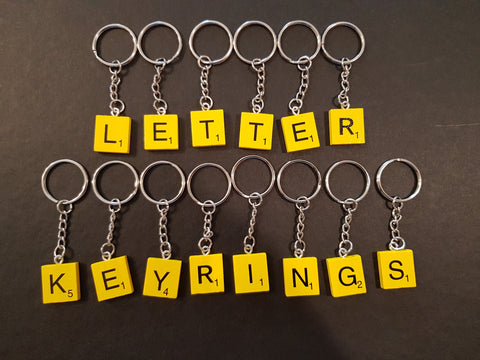 Yellow Handmade Alphabet Letter Keyrings