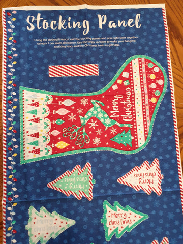 Christmas Stocking Fabric Panel
