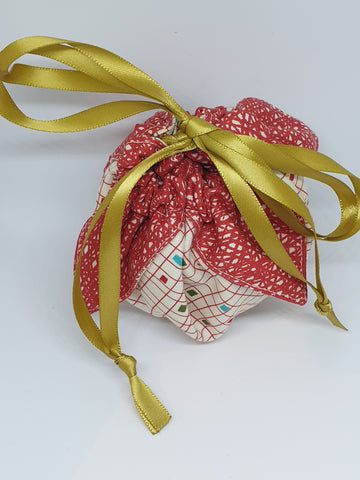 C1003 - Handmade Chocolate Orange / Bath Bomb Fabric Gift Pouch / Cover