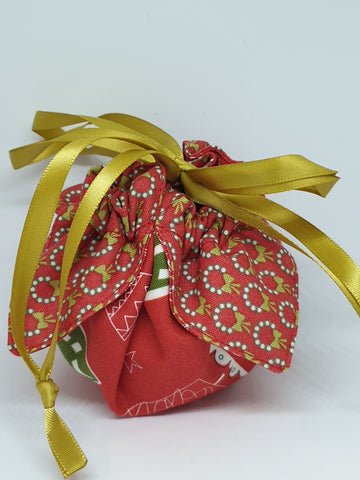 C1007 - Handmade Chocolate Orange / Bath Bomb Fabric Gift Pouch / Cover