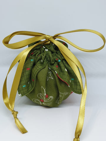 C1010 - Handmade Chocolate Orange / Bath Bomb Fabric Gift Pouch / Cover
