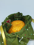 C1010 - Handmade Chocolate Orange / Bath Bomb Fabric Gift Pouch / Cover