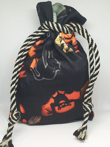 Handmade Halloween Trick or Treat / Gift Bag with Striped Cord