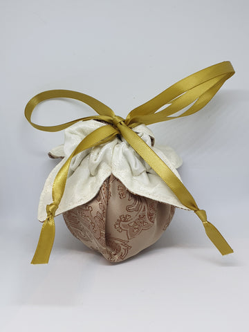 C1017 - Handmade Chocolate Orange / Bath Bomb Fabric Gift Pouch / Cover