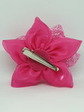 Handmade Pink Flower Hair Clip