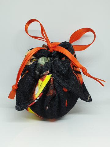 C1020 - Handmade Chocolate Orange / Bath Bomb Fabric Gift Pouch / Cover