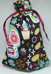 Handmade Day of the Dead Halloween Print Trick or Treat / Gift Bag