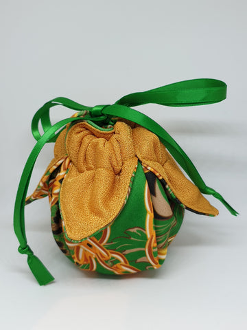 C1028 - Handmade Chocolate Orange / Bath Bomb Fabric Gift Pouch / Cover