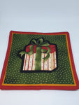 Large Handmade Green Christmas Fabric Coasters with Table Protector Insert