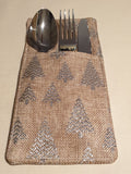 Handmade Fabric Christmas Cutlery Holder / Pouch Tableware