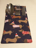 Handmade Fabric Christmas Cutlery Holder / Pouch Tableware