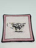 Handmade Pink & White Teacup Design Fabric Coasters