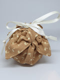 C1056 - Handmade Chocolate Orange / Bath Bomb Fabric Gift Pouch / Cover