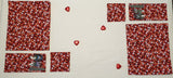 Couples Set of Handmade Valentine's / St. Dwynwen's Fabric Tableware