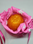 C1061 - Handmade Chocolate Orange / Bath Bomb Fabric Gift Pouch / Cover