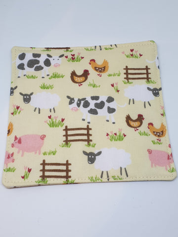 Handmade Fabric Coaster - Farmyard / Easter design